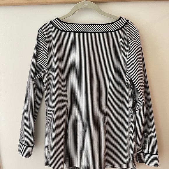 Talbots Stripe Cotton Top Size M - Picture 2 of 8